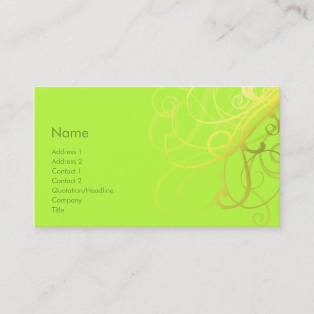 Swirls No. 0006 Business Card (Front)