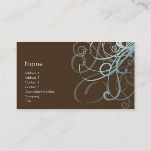 Customizable Swirls No. 0009 Business Card