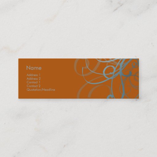 Customizable Swirls No. 0011 Business Card