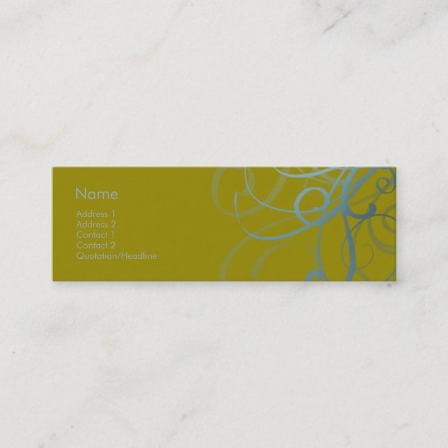 Swirls No. 0012 Mini Business Card (Front)