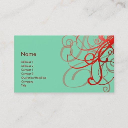 Customizable Swirls No. 0024 Business Card