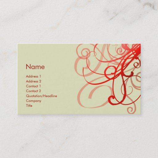 Customizable Swirls No. 0025 Business Cards