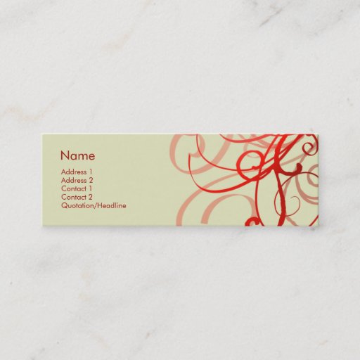 Customizable Swirls No. 0025 Business Card