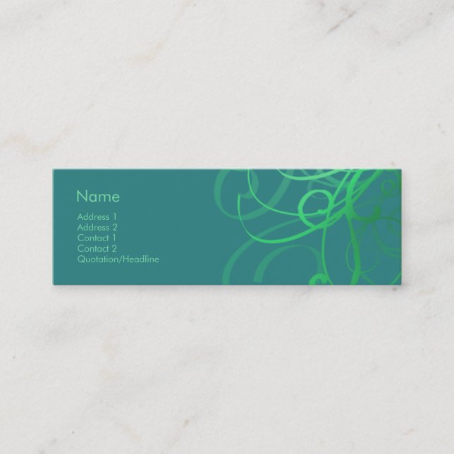 Swirls No. 0033 Mini Business Card (Front)