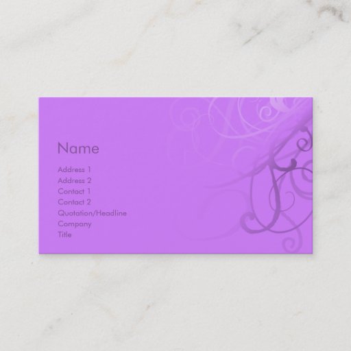 Customizable Swirls No. 0038 Business Card Template