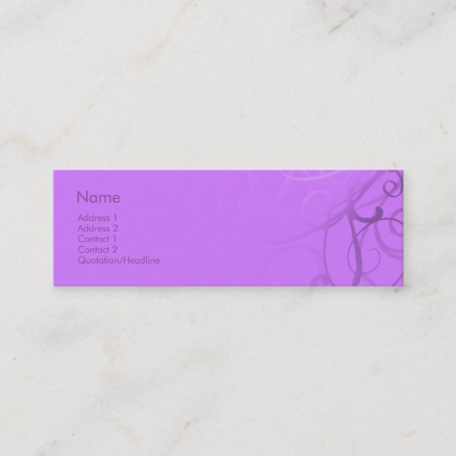 Swirls No. 0038 Mini Business Card (Front)