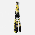 Swirls of Black, White and Yellow  Neck Tie