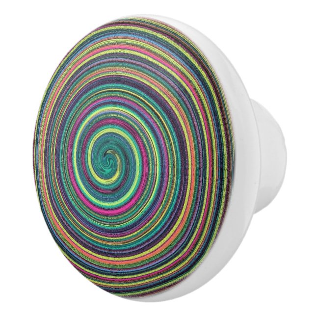 Swirls of Color Ceramic Drawer/Cabinet Knob (Right)