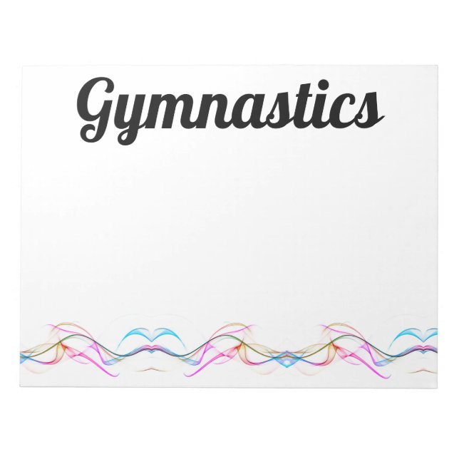 Swirls of Color Gymnastics 40 Page Notepad (Front)