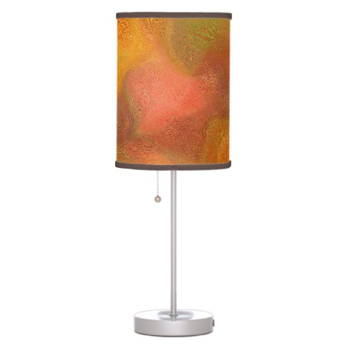 SWIRLS OF COLOR ORANGE YELLOW  RED  GREEN TABLE LAMP