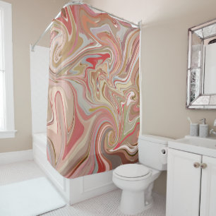 Swirls of Coral Shower Curtain