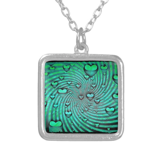 Swirls Of Hearts Silver Plated Necklace (Front)