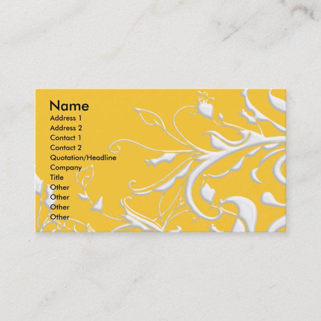 Swirls of Nature Business Card (Front)