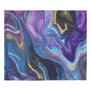 Swirls of Purple Blue Black Wall Plates Duvet Cover
