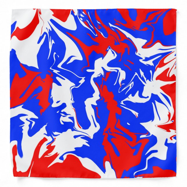 Swirls of Red, White and Blue Bandana (Front)