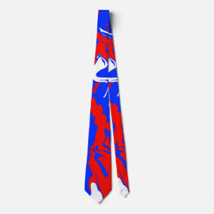 Swirls of Red, White and Blue Neck Tie