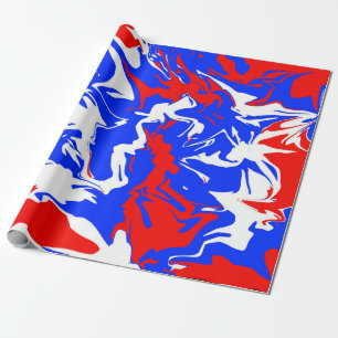 Swirls of Red, White and Blue Wrapping Paper