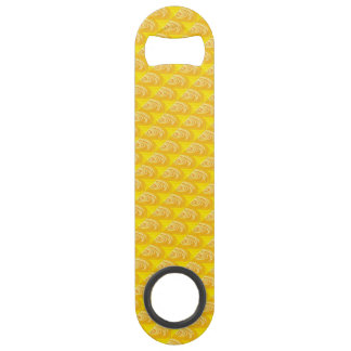 Swirls on Yellow Speed Bottle Opener for Beer