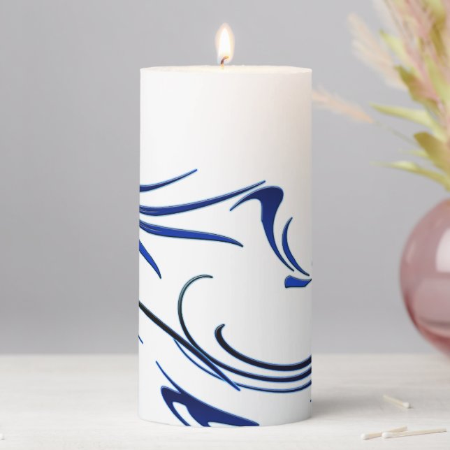 Swirls Pillar Candle (In Situ)