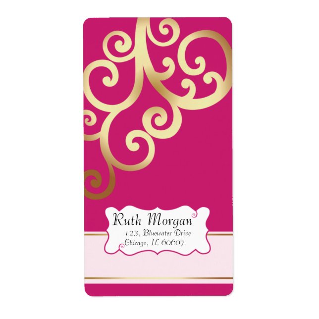 Swirls - Pink  Address labels (Front)