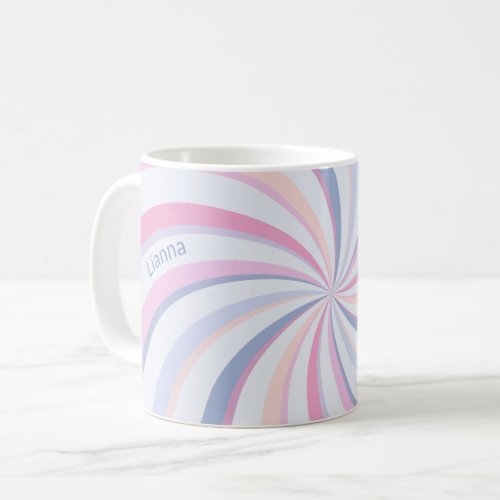 Swirls Pink Blue Peach Coffee Mug