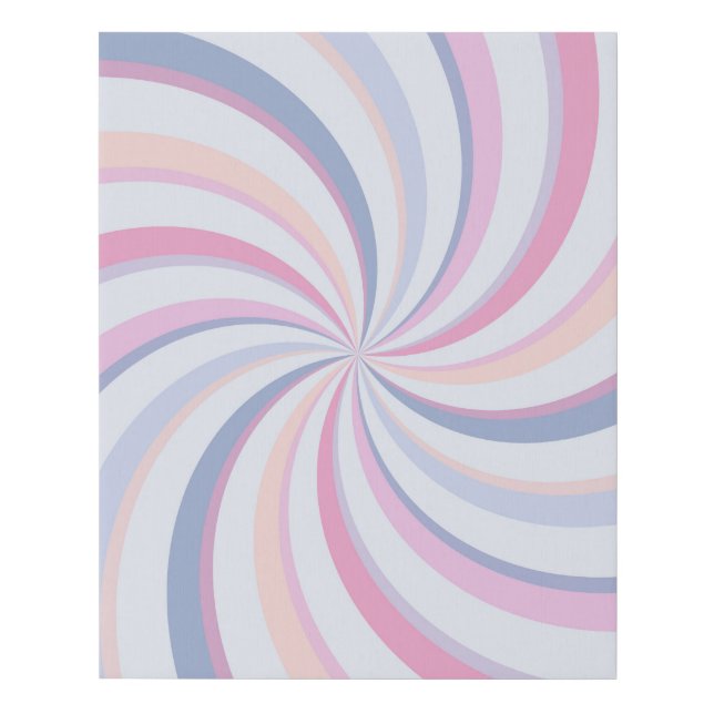 Swirls Pink Blue Peach Faux Canvas Print (Front)