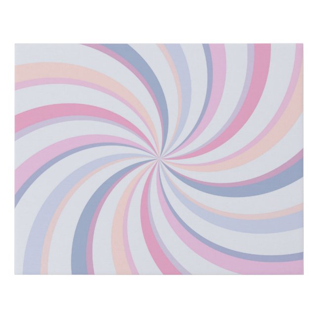 Swirls Pink Blue Peach Faux Canvas Print (Front)