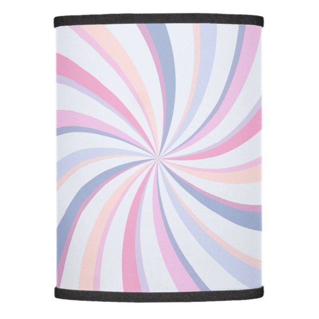 Swirls Pink Blue Peach Lamp Shade (Front)