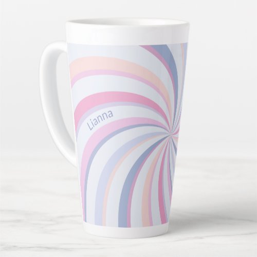 Swirls Pink Blue Peach Latte Mug