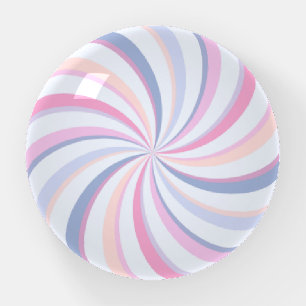 Swirls Pink Blue Peach Paperweight