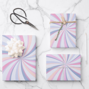 Swirls Pink Blue Peach Wrapping Paper Sheets