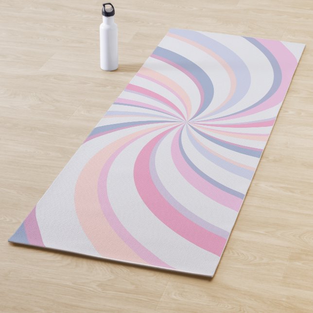 Swirls Pink Blue Peach Yoga Mat (In Situ)