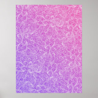 Swirls: Purple-Pink Poster