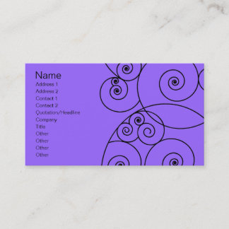 Swirls - Purple - Purple Back Business Card