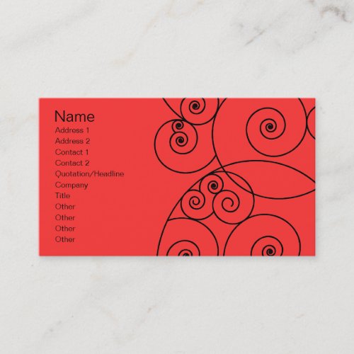 Swirls - Red Business Card Templates