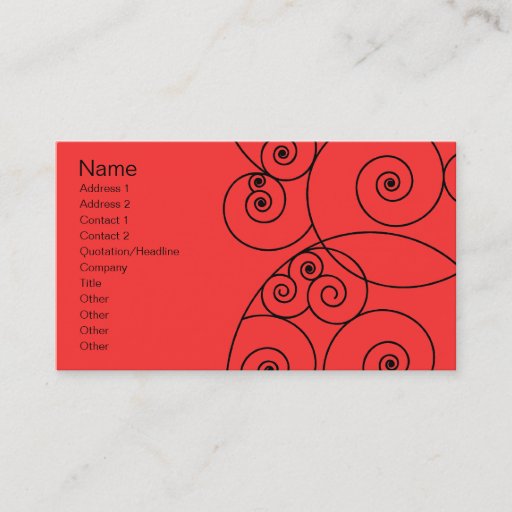 Customizable Swirls - Red Business Card Templates