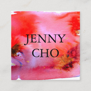 Swirls & splashes watercolor business card square