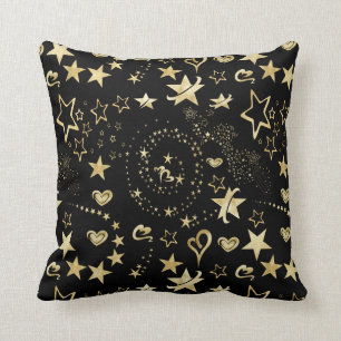 Swirls Stars Pattern  Throw Pillow