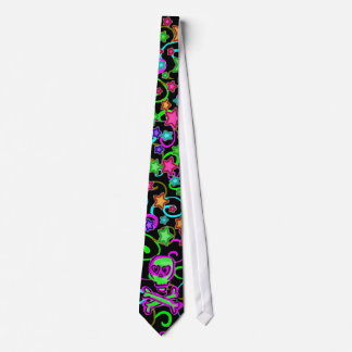 Swirls Stars Skull Crossbone Neck Tie