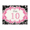 Swirls Table Number Postcard (Fushia Frame)