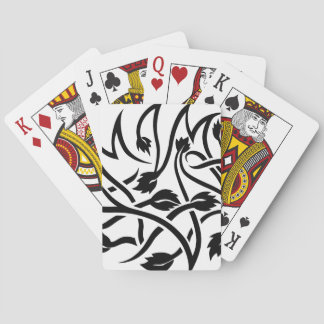 Swirls Tattoo black Playing Cards