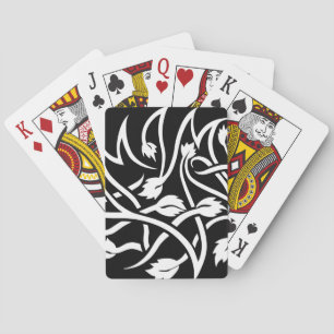 Swirls Tattoo white Playing Cards