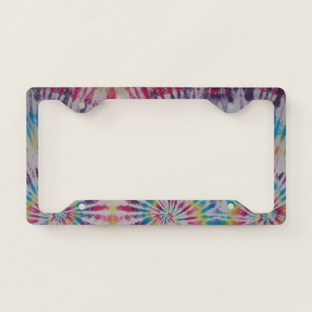Swirls Tie Dye License Plate Frame (Front)