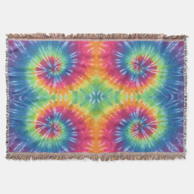 Swirls Tie Dye Throw Blanket (Front)