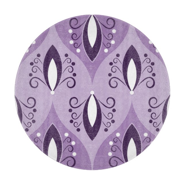 Swirls Vintage Geometric Seamless Art Cutting Board (Front)