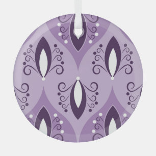Swirls Vintage Geometric Seamless Art Glass Ornament