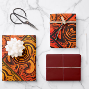 Swirls Wrapping Paper Flat Sheet Set of 3