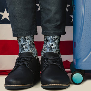 Swirly Abstract Pattern Design Powder Blue Artsy Socks