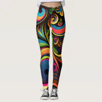 Yoga Leggings Colorful Pink Spiral Tie Dye Psychedelic Leggings