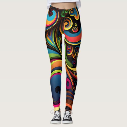 Swirly and Psychedelic Swirl Leggings